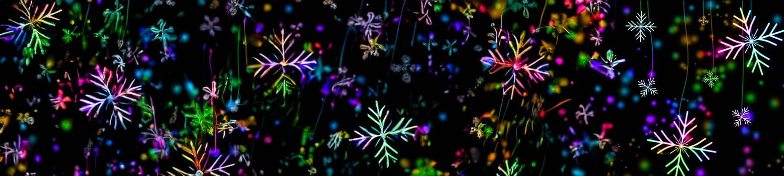 Artist concept of colorful snowflake ornaments.